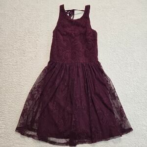 Hollister Burgundy Lace and Velvet Sleeveless Dress Size S Fairygoth